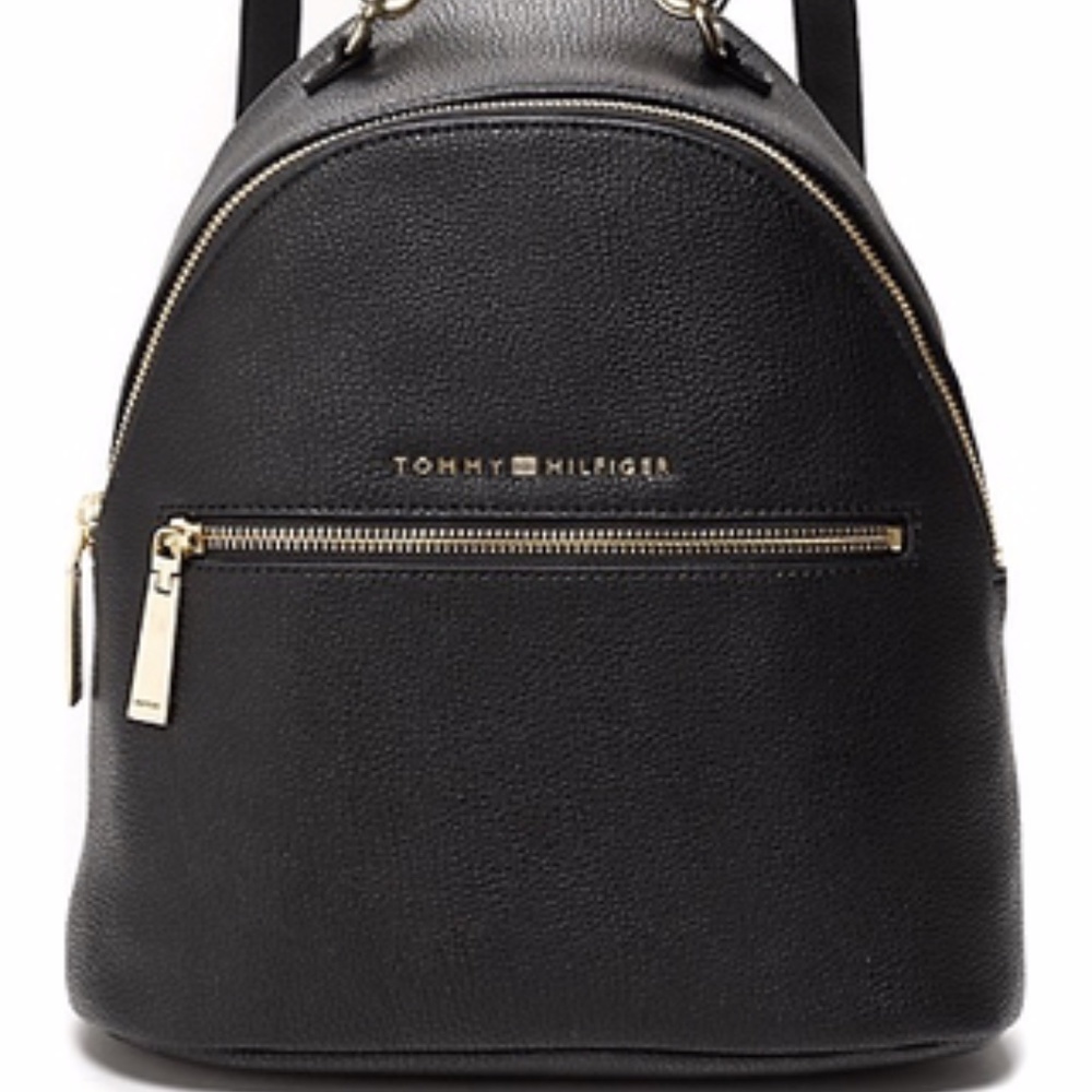 Tommy Hilfiger Mini Black Leather Backpack